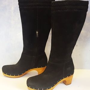 UGG Australia BLACK Suede ROSABELLA tall BOOT 1956
